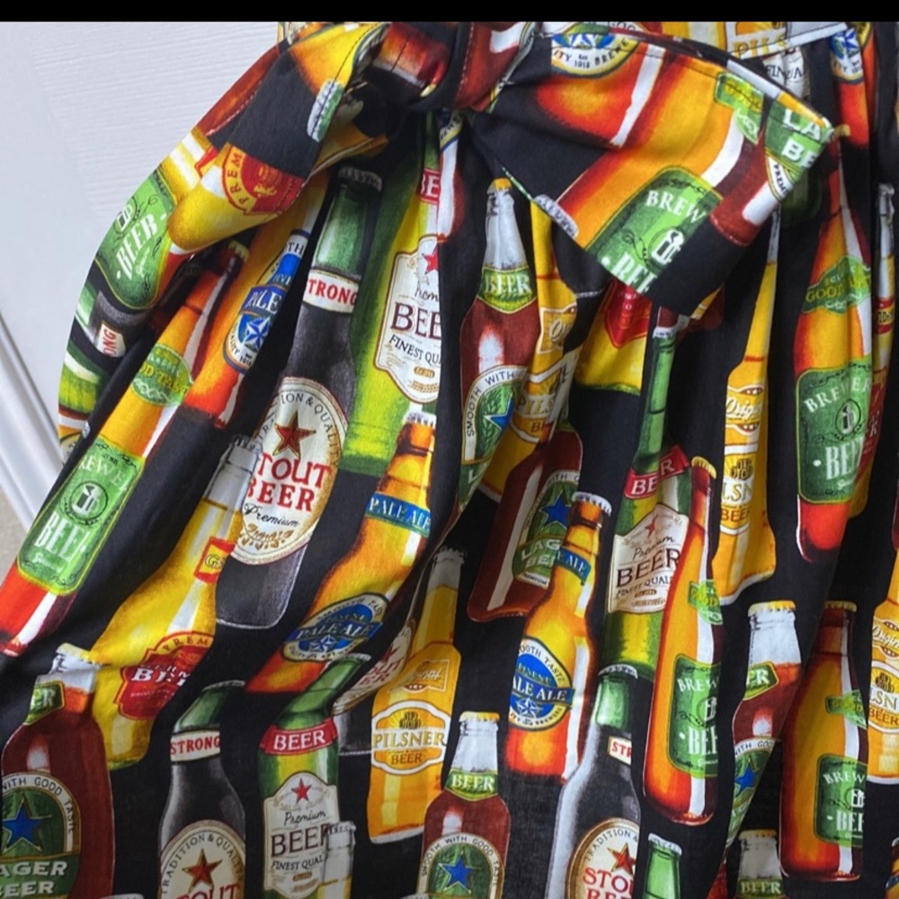 Beer bottle patterned skirt HAND MADE